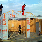 Erecting roof during construction of garage