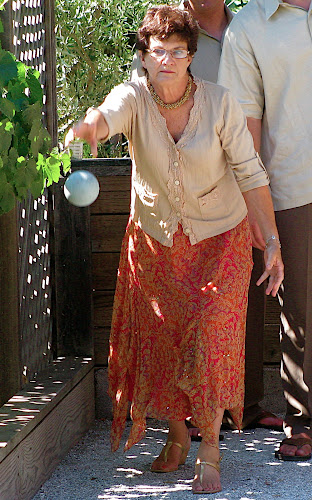 2008: Snapshot from son Greg's wedding with Mallee Sato (Julie the bocce queen)
