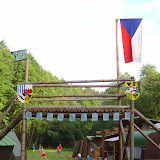 Strážní věž & táborová brána & stožár na vlajku