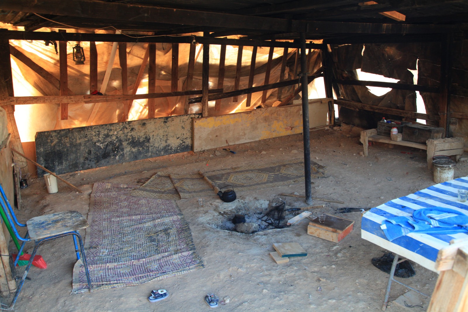 Internals of a Bedouin hut