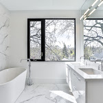 Master bathroom with free standing bathtub