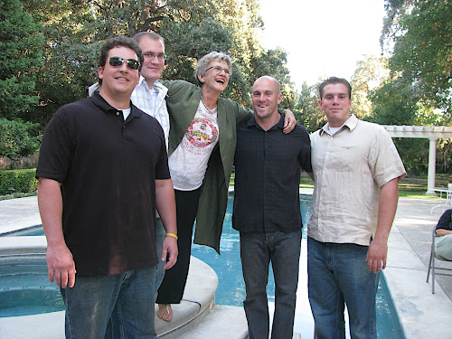 2009: Julie's Departure Celebration with her wonderful sons (from left: Erik, Stephen, Julie, Greg, Mark)