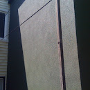 Outside wall with new stucco facade