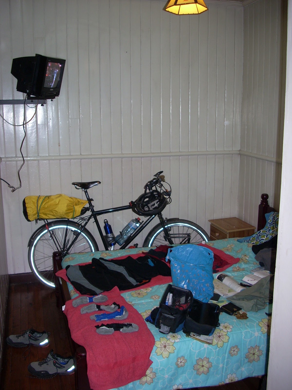 Installed in a hotel room. Note the washing on the towels - I'm about to do the towel trick to speed up drying