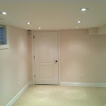 Door installation in basement renovation