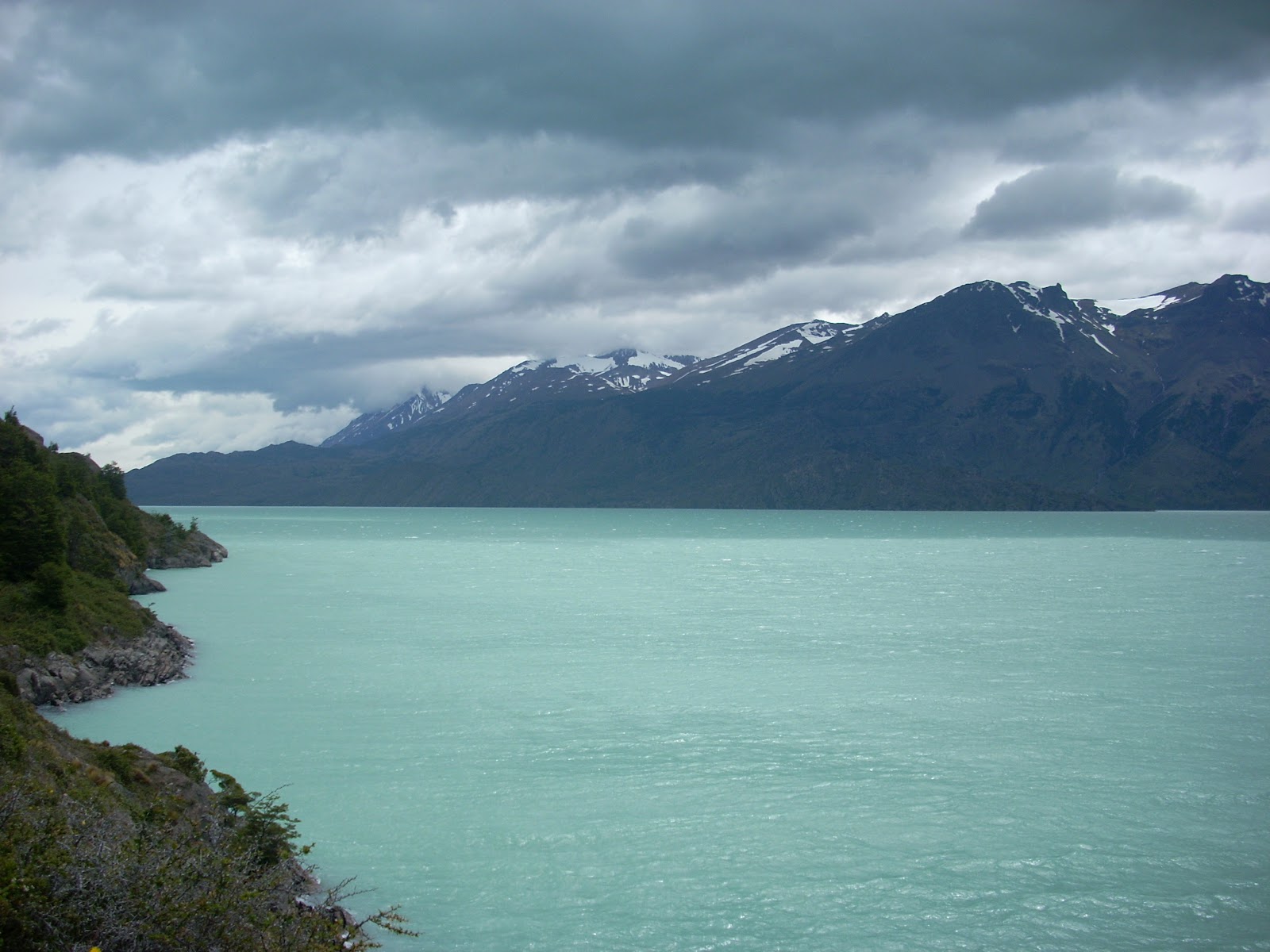 Looking back to Lago O'Higgins. The colour is because it's glacier fed