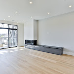 Modern fireplace with tv stand in the living room