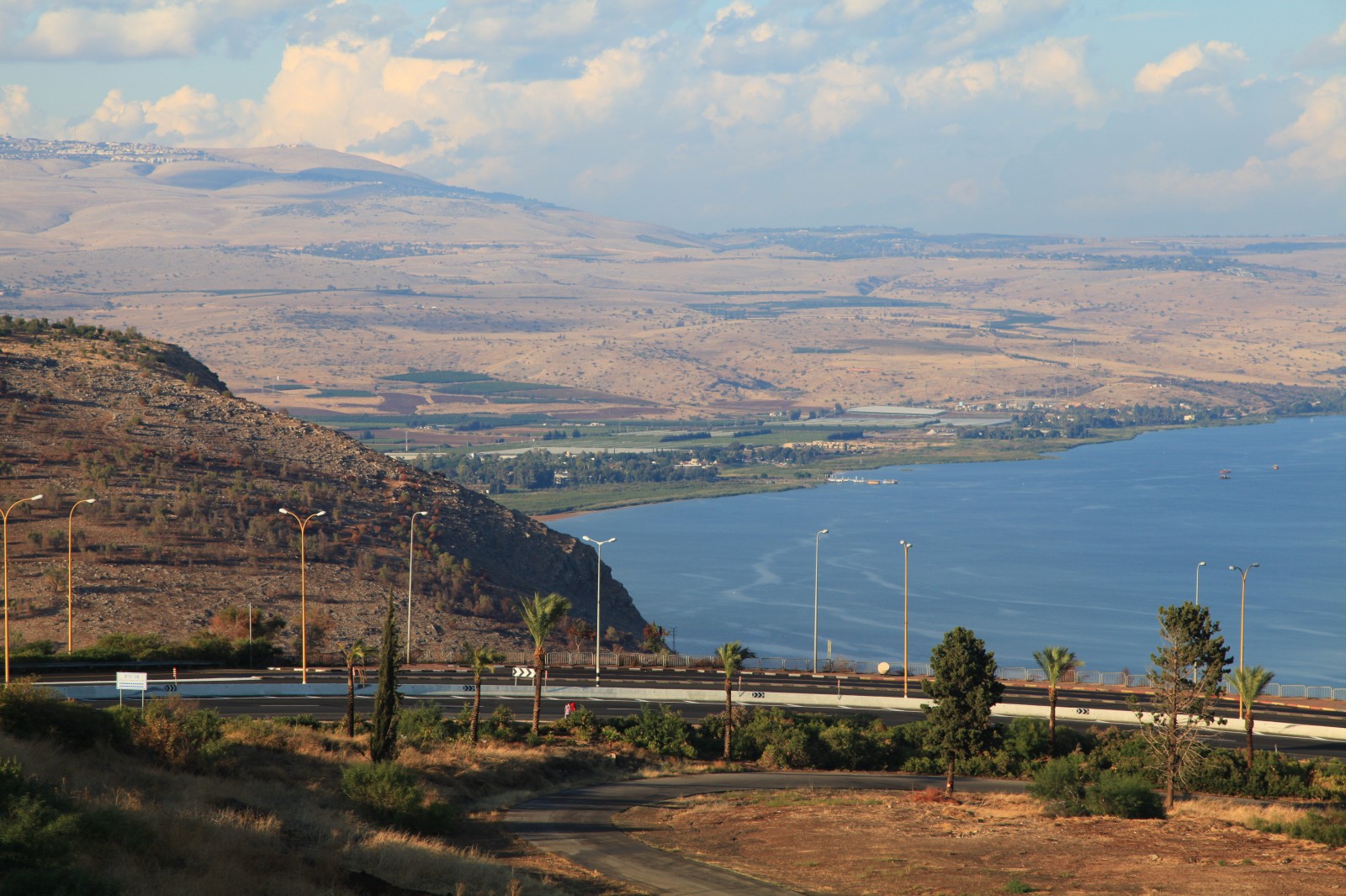 Approaching the Sea of Gallilee, where Jesus walked on the water