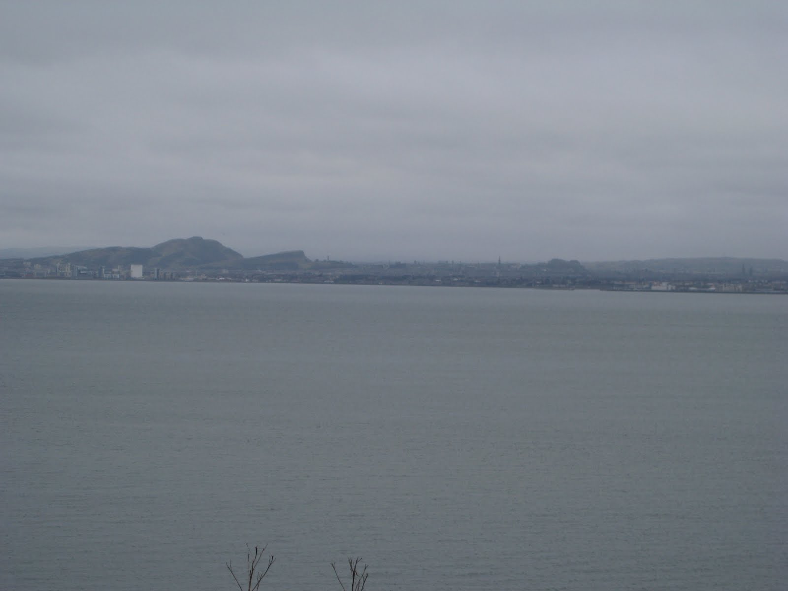 Looking back acros the Firth of Forth, towards Edinburgh