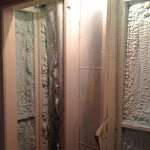 Foam insulation applied in between wall studs