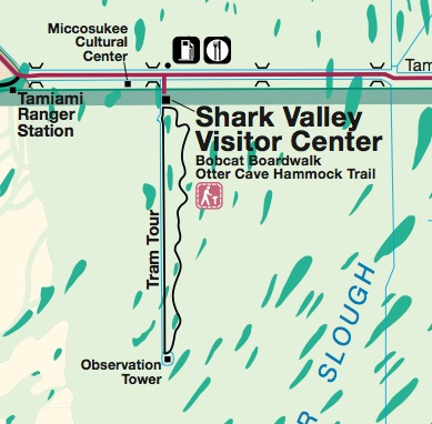 Shark Valley, Everglades National Park map