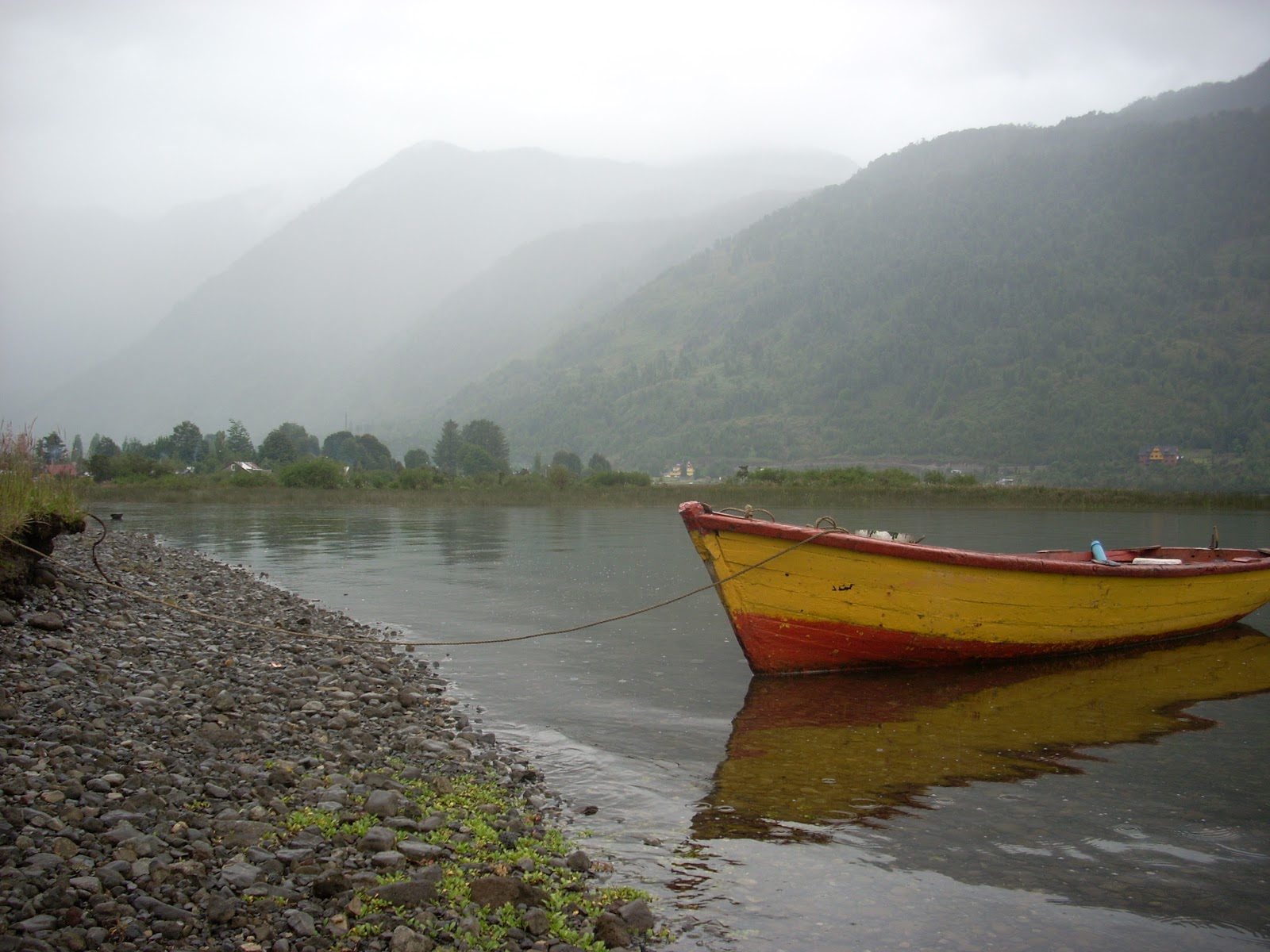 Puyuhuapi. The mist/rain is typical