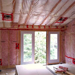 House in stage of renovation where insulation is added