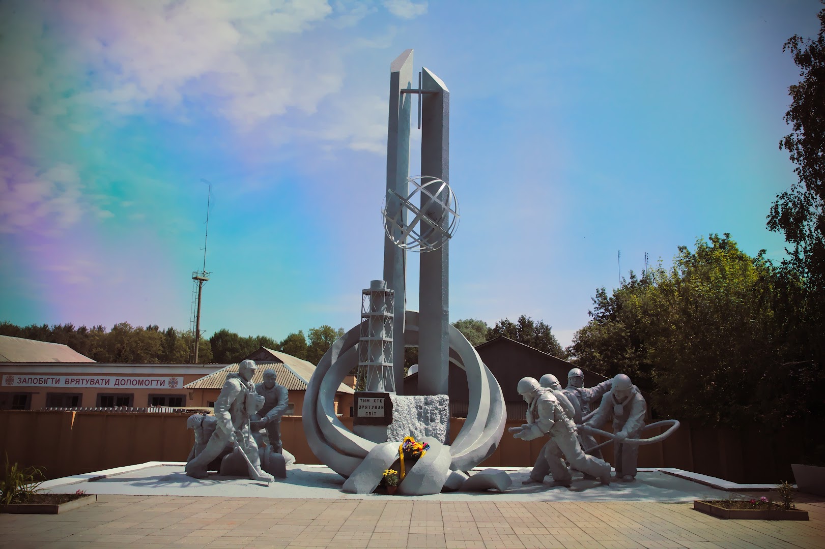 Memorial to the firefighters who went there first and didn't survive