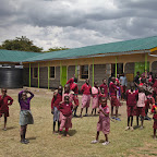 Schoolchildren are having a break