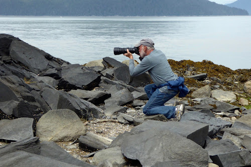 Marty at Petroglyph Beach, Wrangell, AK