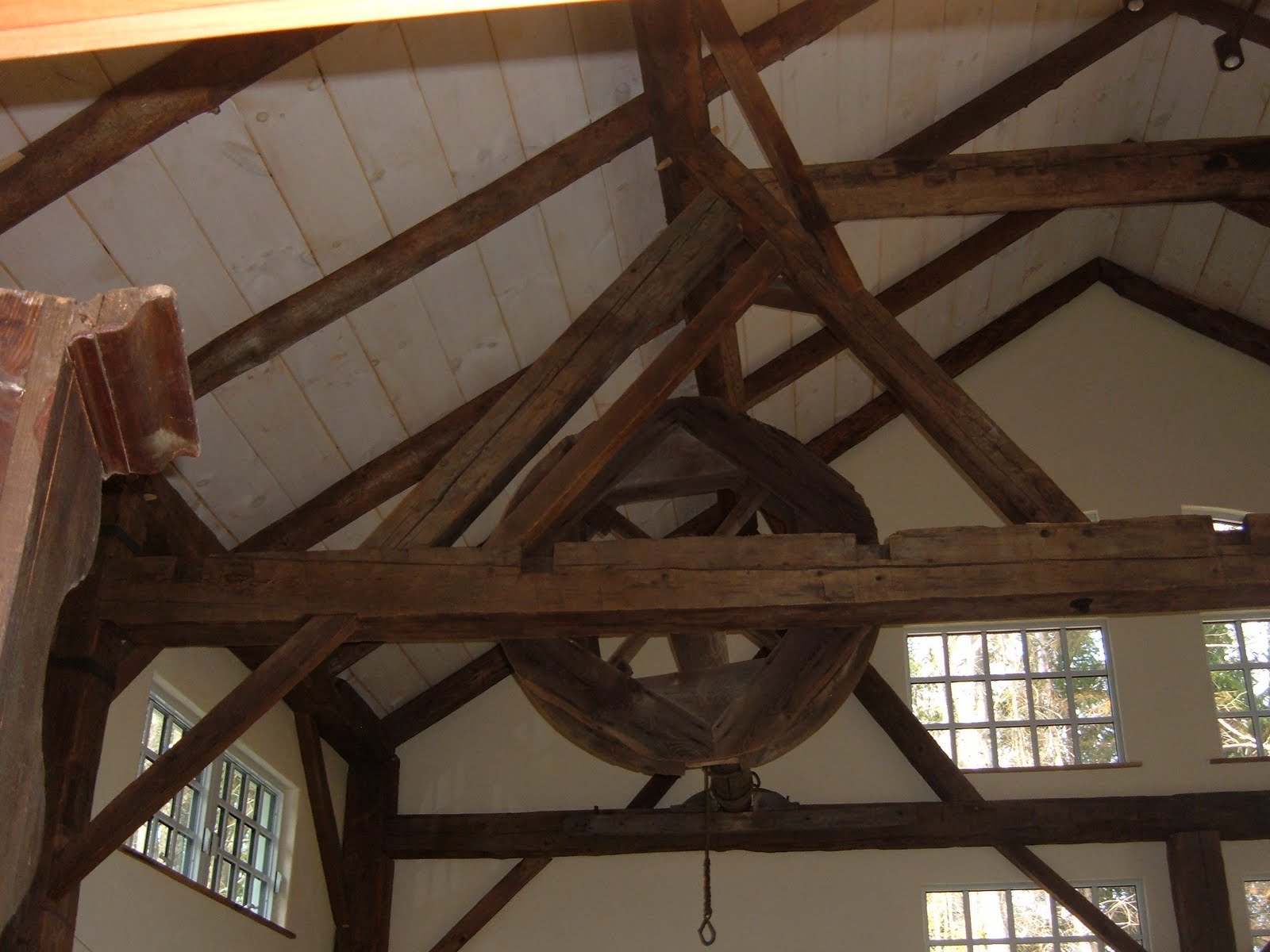 The carcass wheel was an original feature of this barn.
