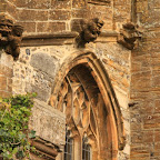 The abbey is guarded with nice gothic gargoyles