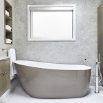 Master bathroom with free standing bathtub