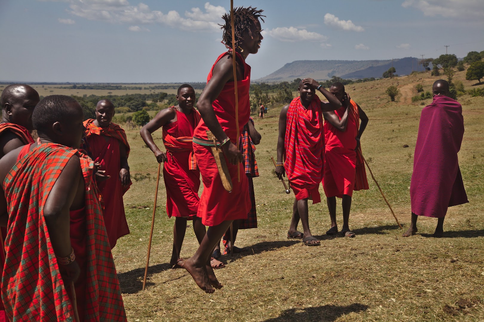 Traditional Masai jumping-dance