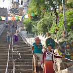 Ascending to Swayambhunath stupa