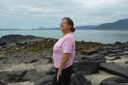 Our guide, Petroglyph Beach, Wrangell, AK