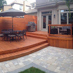 Backyard Deck area finished  with Interlock stone