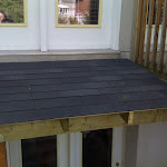 Roofing tiles added on top of awning entrance