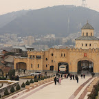 View from the church hill across the river to the downtown Tbilisi