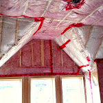 Insulation added around window, ceiling and walls