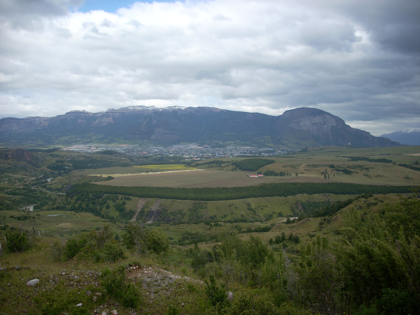 Looking down to Coyhaique. Long downhill to town...and a nasty uphill just before getting there