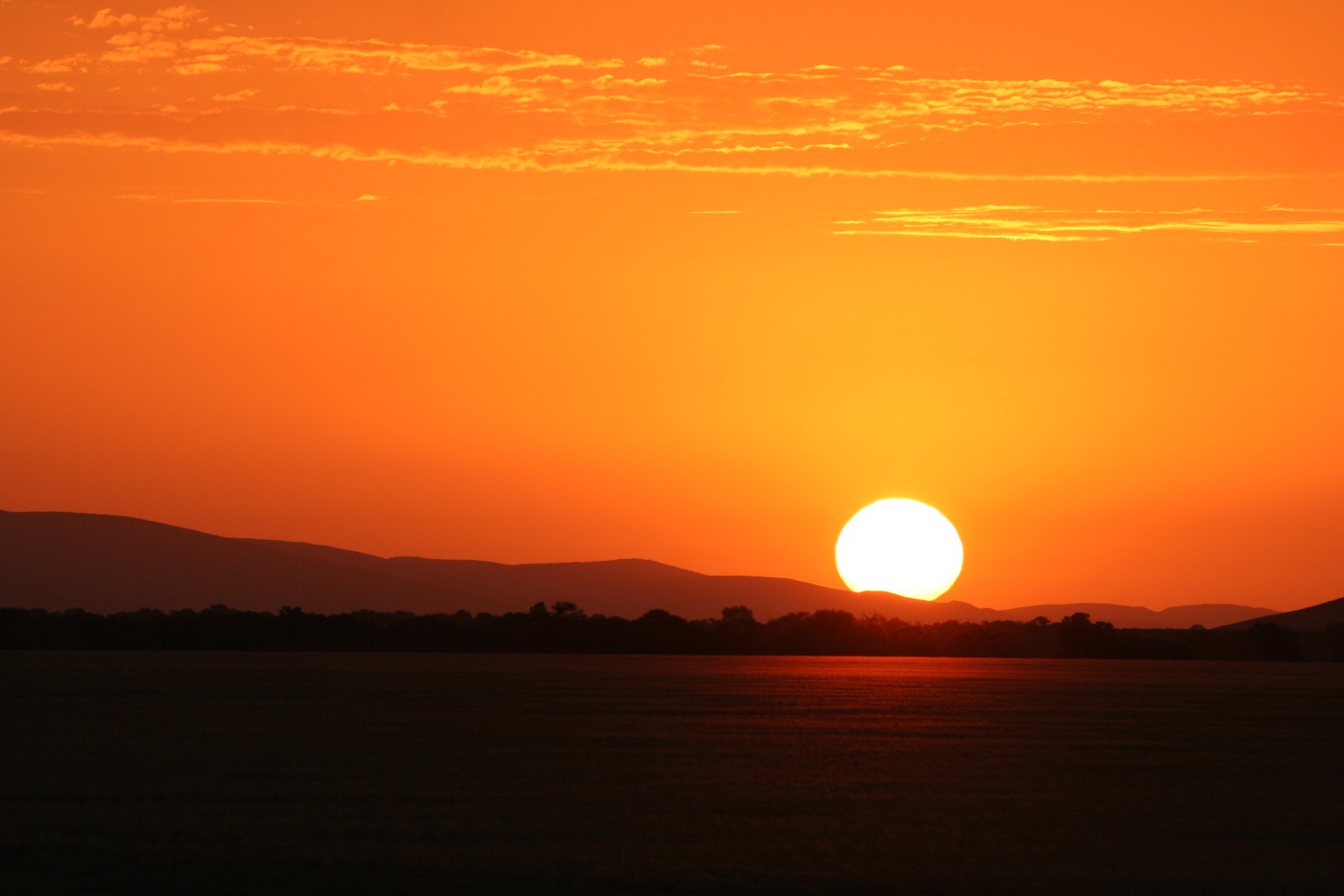 Sunset in Namib desert