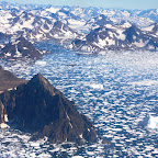 Finally! The east shore of Greenland after a long flight on a Fokker with propellers over the Arctic Ocean!