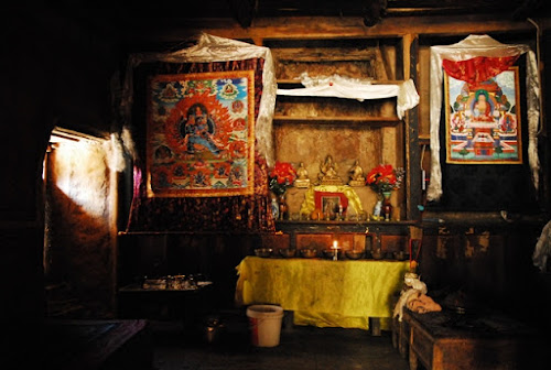 room-of-prayer-danba - Room of Prayer, Tibetan Home; November, 2007; China, Sichuan, near Danba