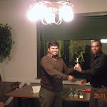 2009 Weekend Batsman - Anirudha Godbole, receiving the award from Anthony Brand