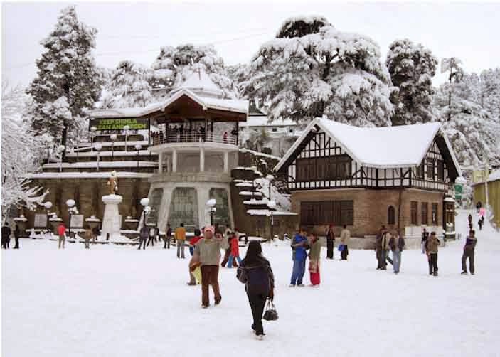 Snowfall at the ridge Shimla