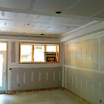 Main floor renovation showing drywall installation