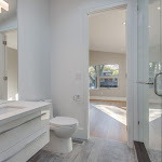 Family bathroom with floating single sink vanity