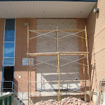 Preparing for wall tear down. Concrete to be removed to add large commercial door.