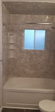 Pom marble walls , window , mirolin tub & CP