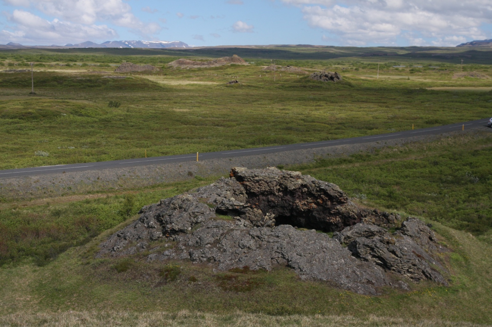 One of many psudocraters around lake Myvatn, created by steam explosions