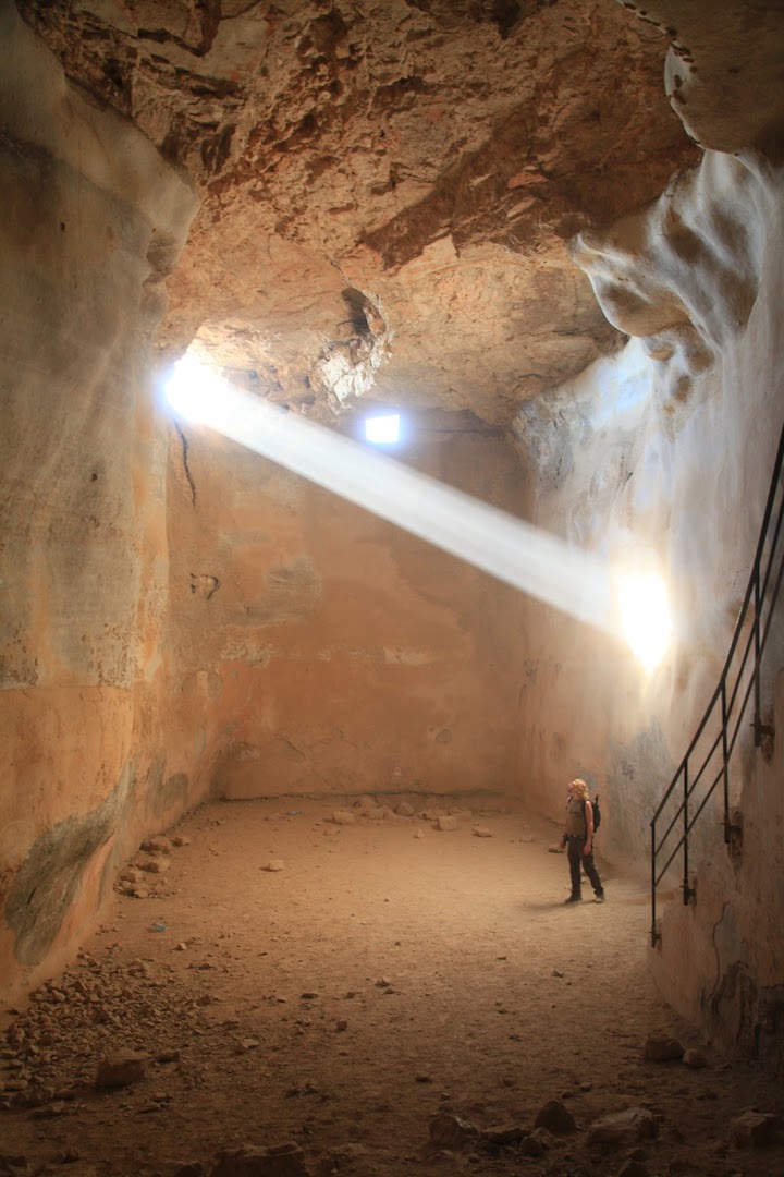 A secret crypt that probably was used for storing of water