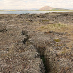 A crack in lava field