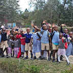 Schoolchildren are very curious and friendly