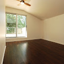 View to patio deck featuring new hardwood floor installation