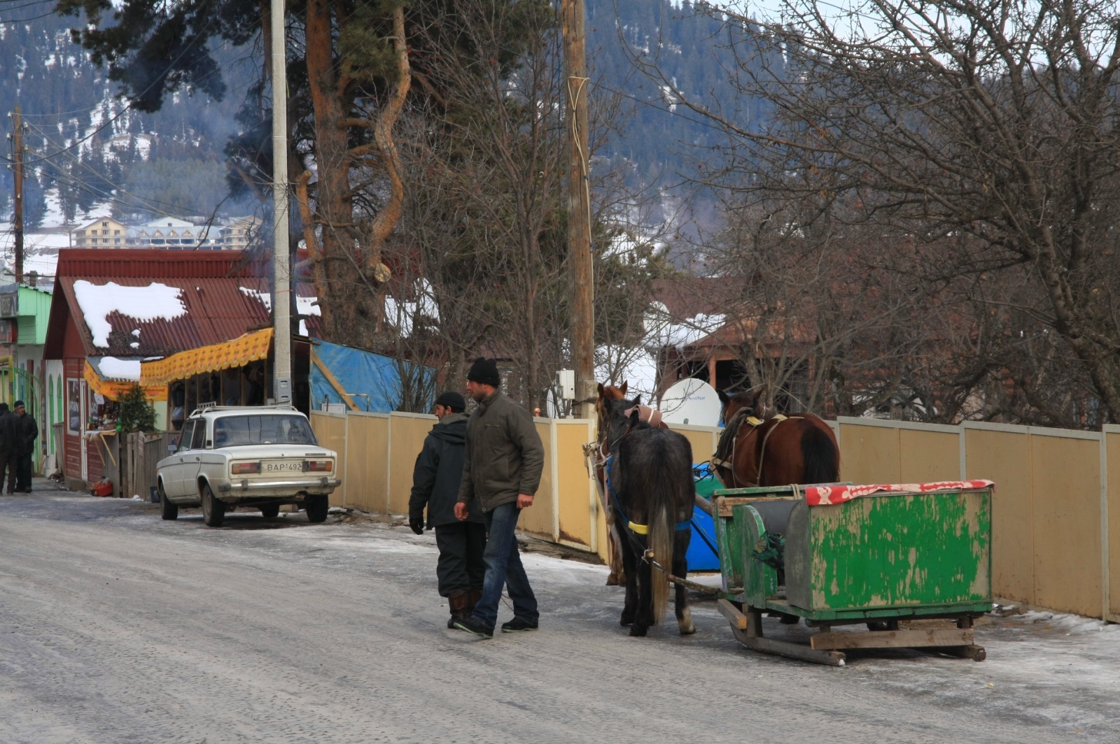 Old school sledges in Bakuriani