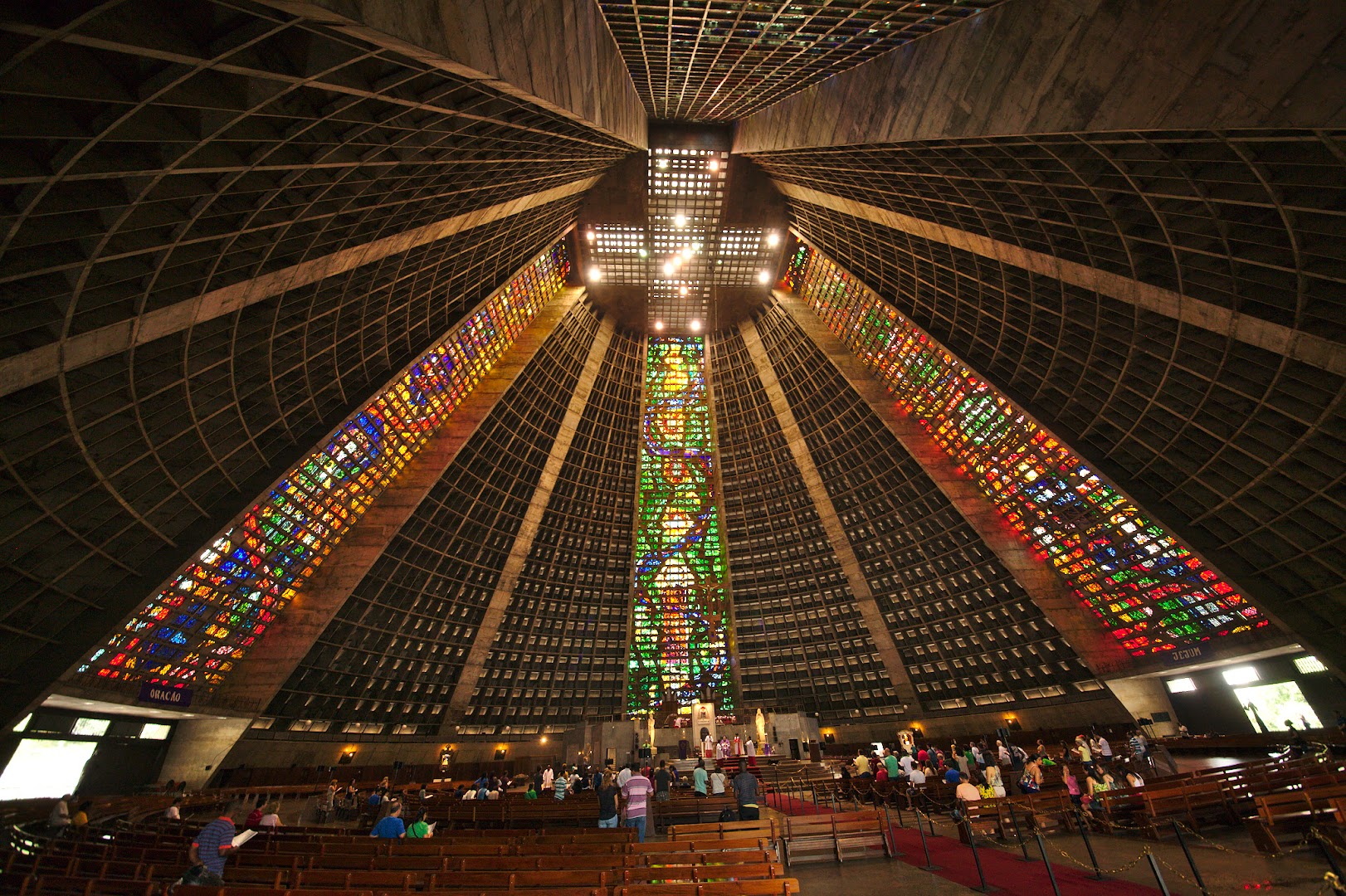 Huge interiors of Rio cathedral