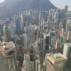 View from the 50th floor (in the middle) of IFC to the Victoria Peak