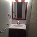 One Sink Bathroom Vanity along with the Mirror and Lights