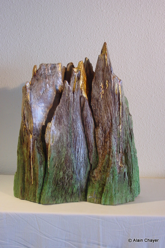087 - Monts et Merveilles - 1998
H 55 x 50
Sculpture bois doré